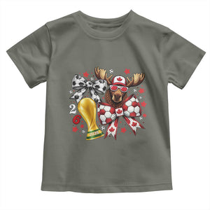 Proud Canada Soccer 2026 Toddler T Shirt Canadian Football Fan TS12 Military Green Print Your Wear
