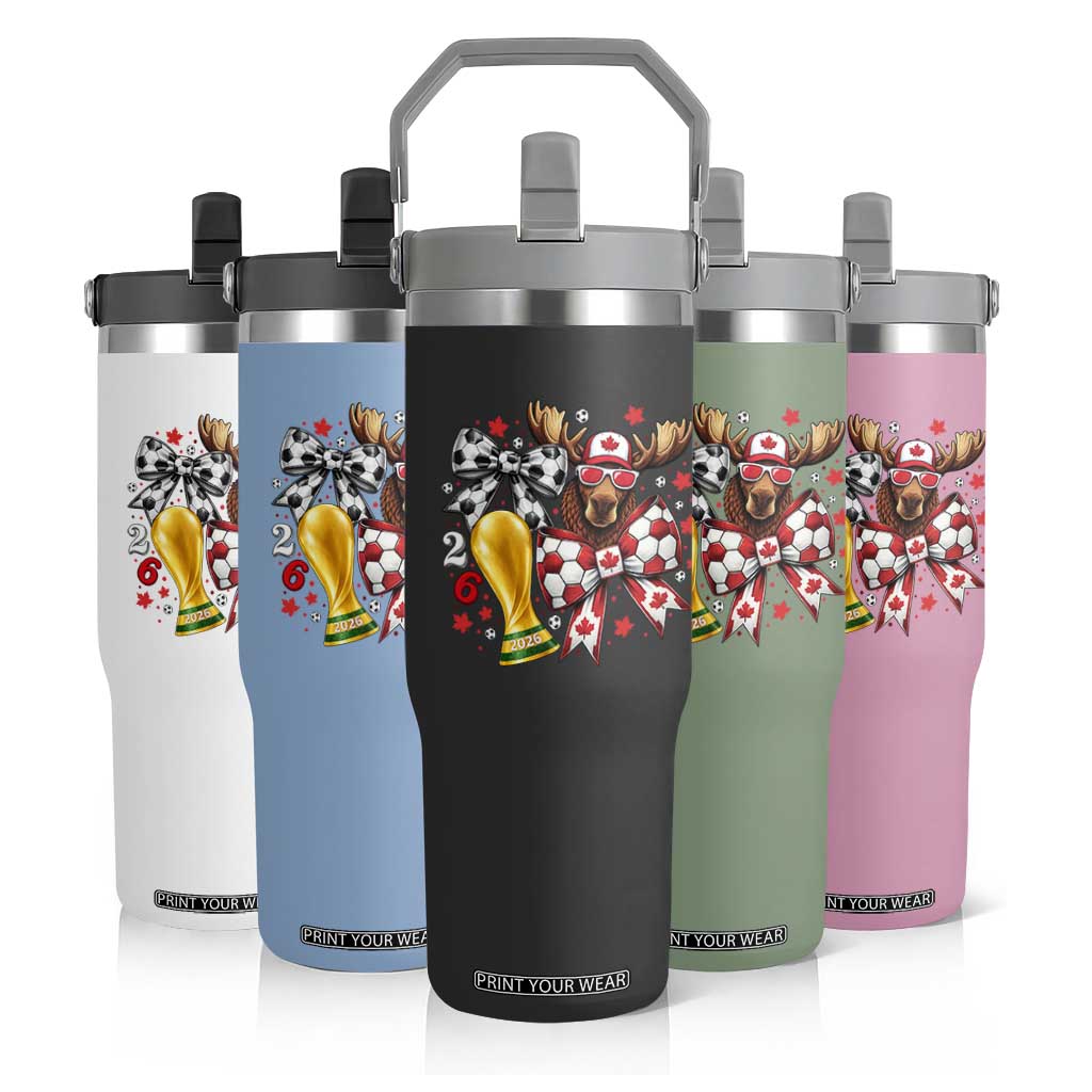 Proud Canada Soccer 2026 Flip Straw Tumbler Canadian Football Fan TS12 Print Your Wear