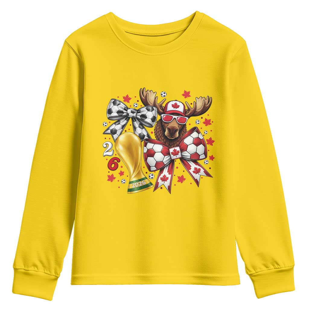 Proud Canada Soccer 2026 Youth Sweatshirt Canadian Football Fan TS12 Daisy Print Your Wear