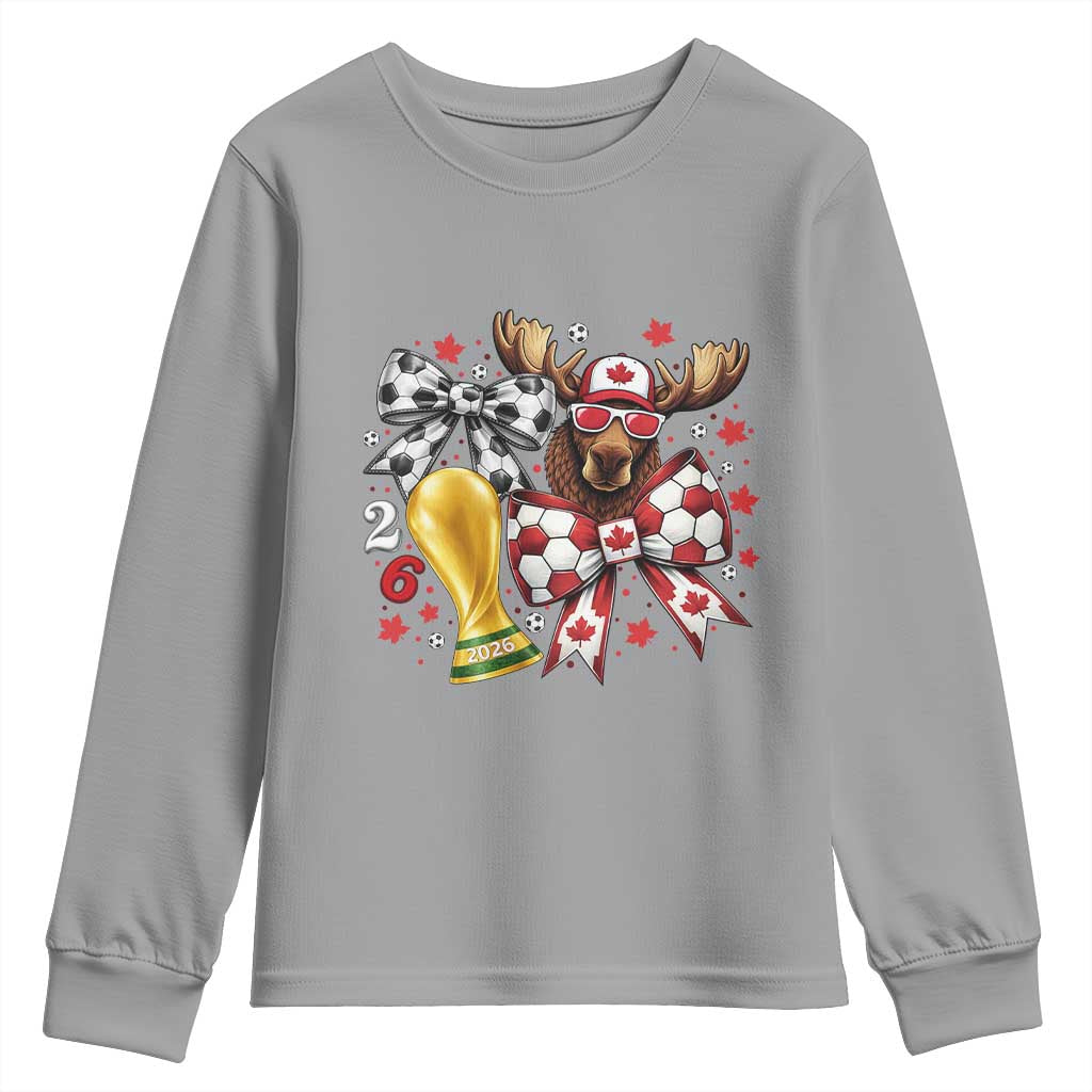 Proud Canada Soccer 2026 Youth Sweatshirt Canadian Football Fan TS12 Sport Gray Print Your Wear