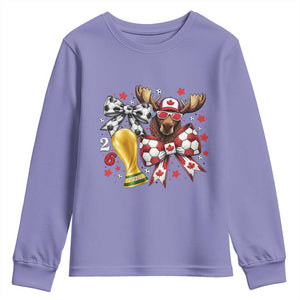Proud Canada Soccer 2026 Youth Sweatshirt Canadian Football Fan TS12 Violet Print Your Wear