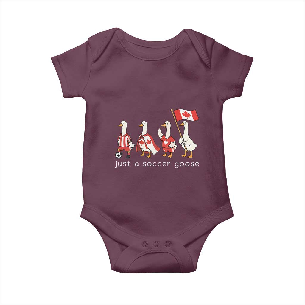 Funny Just A Soccer Goose Baby Onesie Canada Soccer Lover TS12 Maroon Print Your Wear