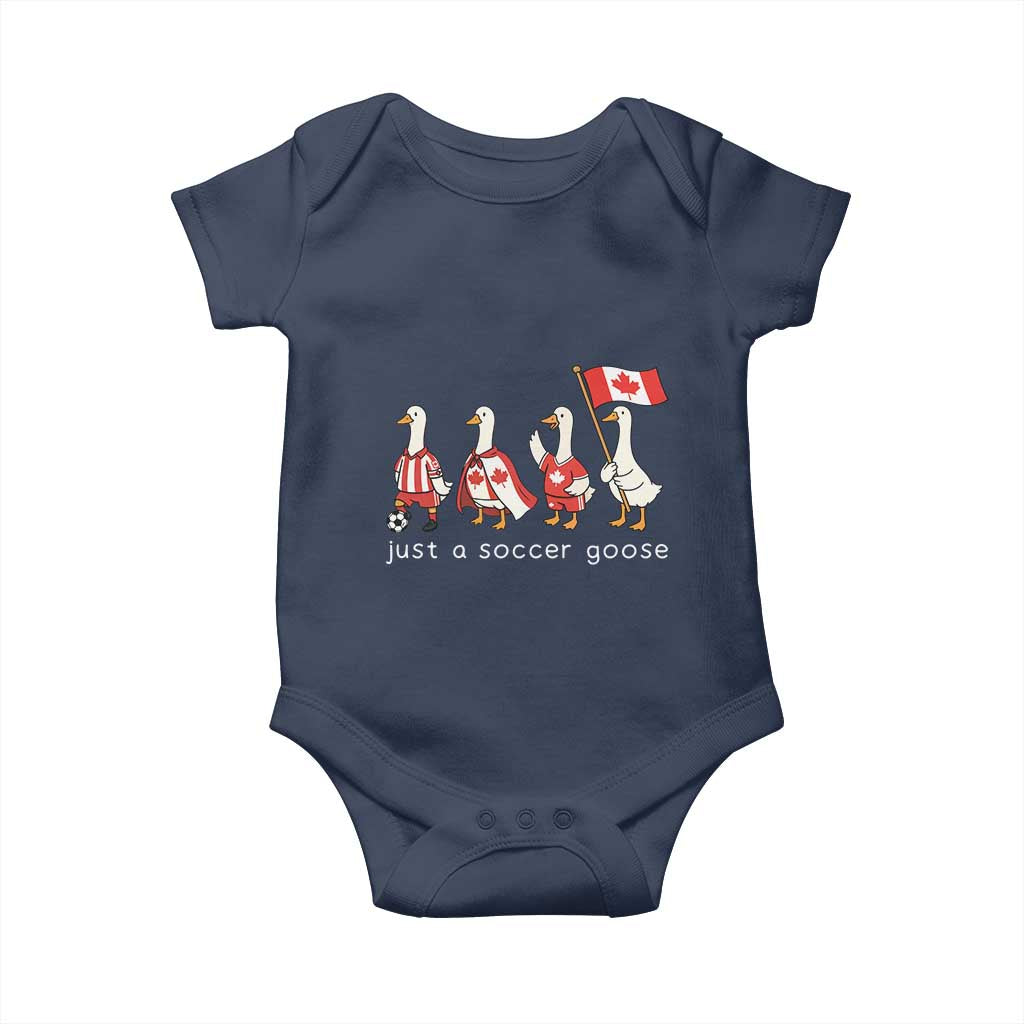 Funny Just A Soccer Goose Baby Onesie Canada Soccer Lover TS12 Navy Print Your Wear