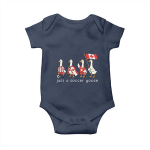 Funny Just A Soccer Goose Baby Onesie Canada Soccer Lover TS12 Navy Print Your Wear