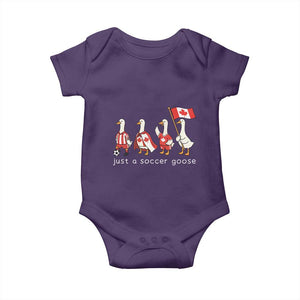 Funny Just A Soccer Goose Baby Onesie Canada Soccer Lover TS12 Purple Print Your Wear