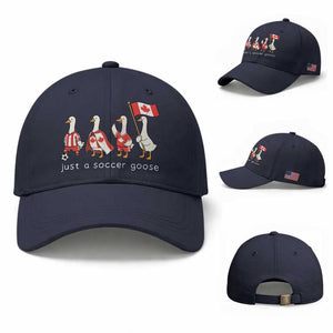 Funny Just A Soccer Goose Baseball Cap Canada Soccer Lover TS12 Baseball Cap Universal Fit Navy Print Your Wear
