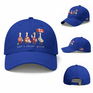 Funny Just A Soccer Goose Baseball Cap Canada Soccer Lover TS12 Baseball Cap Universal Fit Royal Blue Print Your Wear