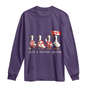 Funny Just A Soccer Goose Long Sleeve Shirt Canada Soccer Lover TS12 Purple Print Your Wear