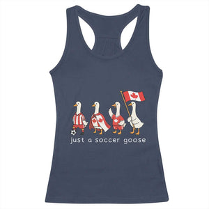 Funny Just A Soccer Goose Racerback Tank Top Canada Soccer Lover TS12 Navy Print Your Wear