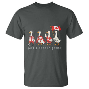 Funny Just A Soccer Goose T Shirt Canada Soccer Lover TS12 Dark Heather Print Your Wear