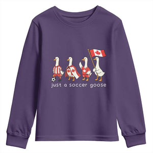 Funny Just A Soccer Goose Youth Sweatshirt Canada Soccer Lover TS12 Purple Print Your Wear