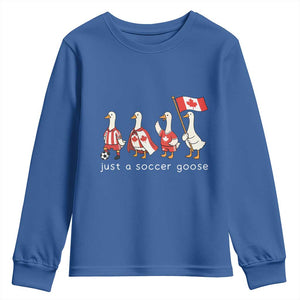 Funny Just A Soccer Goose Youth Sweatshirt Canada Soccer Lover TS12 Royal Blue Print Your Wear