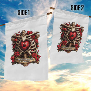 Love Runs Through My Bones Garden Flag Funny Skeleton Soccer Player Gift TS12 Print Your Wear