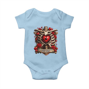 Love Runs Through My Bones Baby Onesie Funny Skeleton Soccer Player Gift TS12 Light Blue Print Your Wear