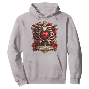 Love Runs Through My Bones Hoodie Funny Skeleton Soccer Player Gift TS12 Ice Gray Print Your Wear