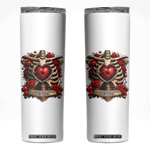 Love Runs Through My Bones Skinny Tumbler Funny Skeleton Soccer Player Gift TS12 White Print Your Wear
