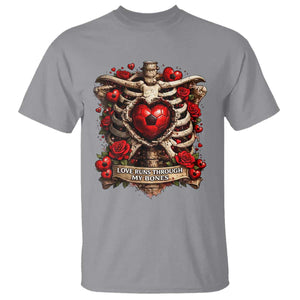 Love Runs Through My Bones T Shirt Funny Skeleton Soccer Player Gift TS12 Sport Gray Print Your Wear