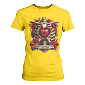 Love Runs Through My Bones T Shirt For Women Funny Skeleton Soccer Player Gift TS12 Daisy Print Your Wear