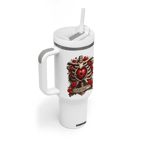 Love Runs Through My Bones Tumbler With Handle Funny Skeleton Soccer Player Gift TS12 Print Your Wear