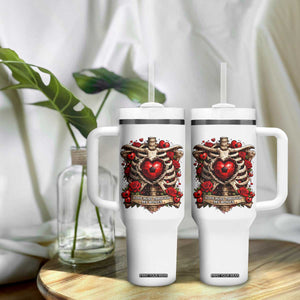 Love Runs Through My Bones Tumbler With Handle Funny Skeleton Soccer Player Gift TS12 Print Your Wear