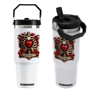 Love Runs Through My Bones Flip Straw Tumbler Funny Skeleton Soccer Player Gift TS12 One Size: 30 oz White Print Your Wear