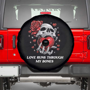 Love Runs Through My Bones Spare Tire Cover Funny Skeleton Soccer Gift TS12 Black Print Your Wear