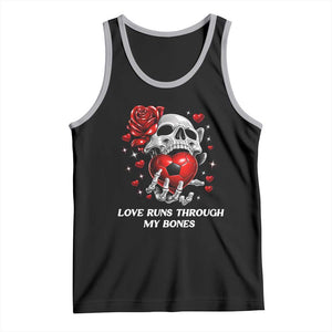 Love Runs Through My Bones Tank Top Funny Skeleton Soccer Gift TS12 Black Athletic Heather Print Your Wear