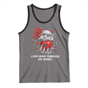 Love Runs Through My Bones Tank Top Funny Skeleton Soccer Gift TS12 Deep Heather Black Print Your Wear