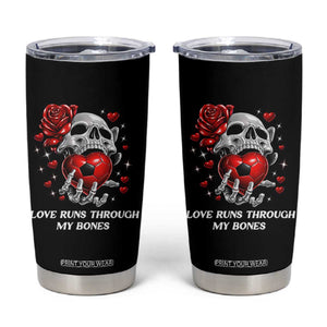 Love Runs Through My Bones Tumbler Cup Funny Skeleton Soccer Gift TS12 Black Print Your Wear