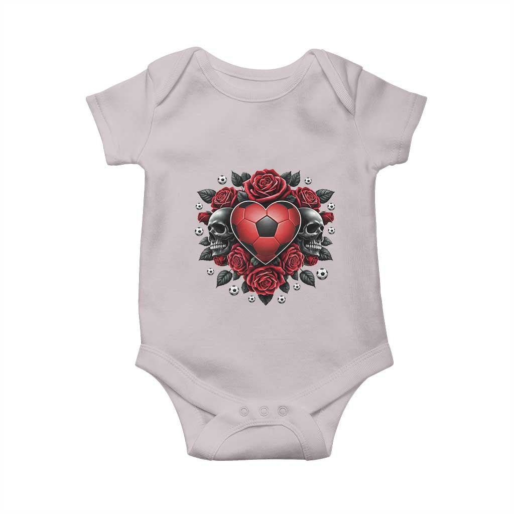 Skeleton Soccer Player Baby Onesie Valentine Day Gift TS12 Ice Gray Print Your Wear