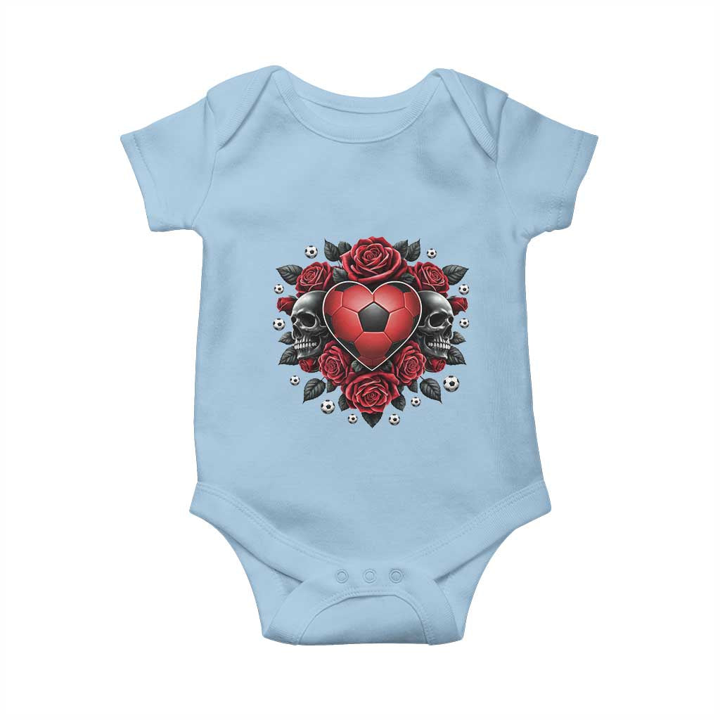 Skeleton Soccer Player Baby Onesie Valentine Day Gift TS12 Light Blue Print Your Wear