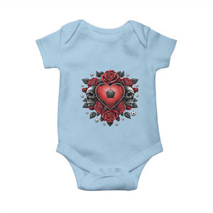 Skeleton Soccer Player Baby Onesie Valentine Day Gift TS12 Light Blue Print Your Wear