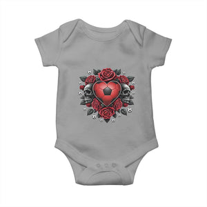 Skeleton Soccer Player Baby Onesie Valentine Day Gift TS12 Sport Gray Print Your Wear