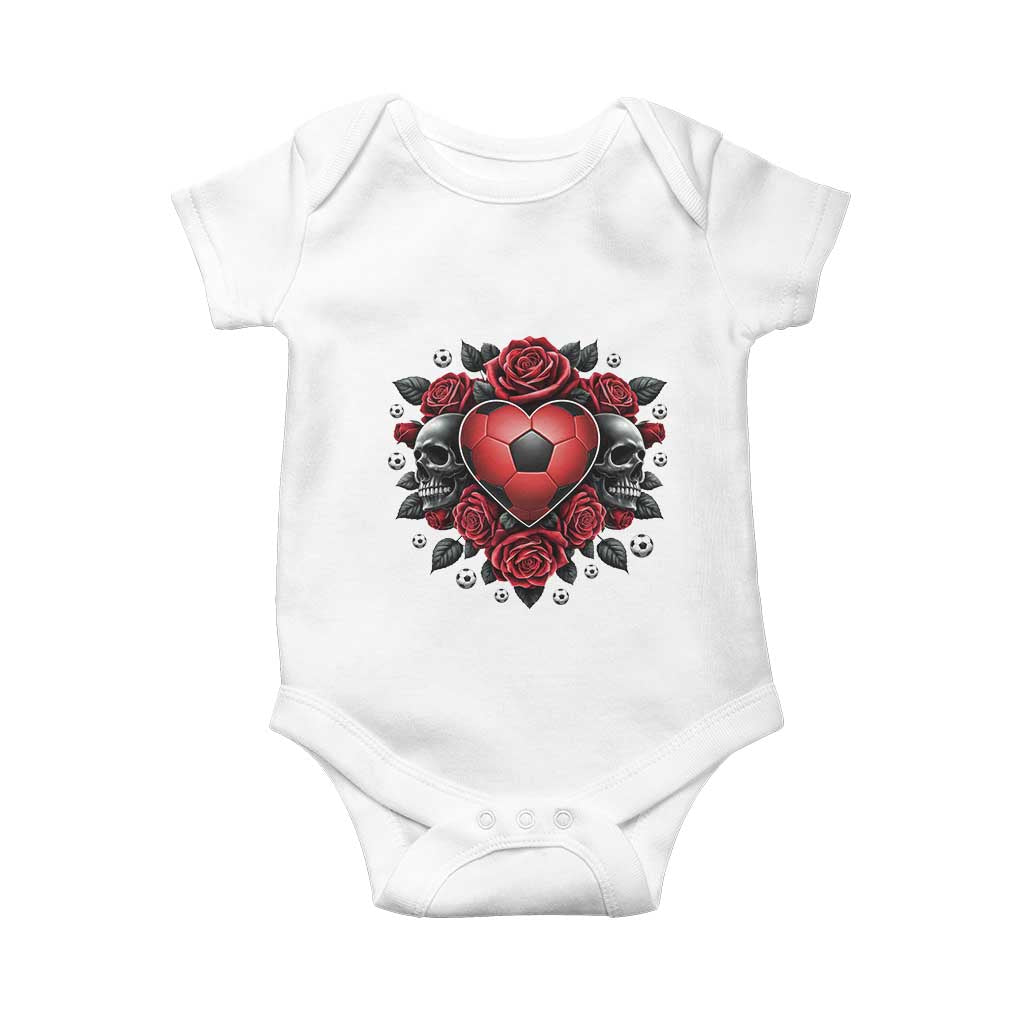 Skeleton Soccer Player Baby Onesie Valentine Day Gift TS12 White Print Your Wear