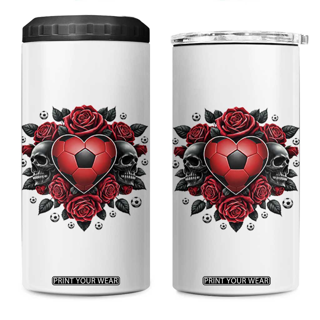 Skeleton Soccer Player 4 in 1 Can Cooler Tumbler Valentine Day Gift TS12 One Size: 16 oz White Print Your Wear