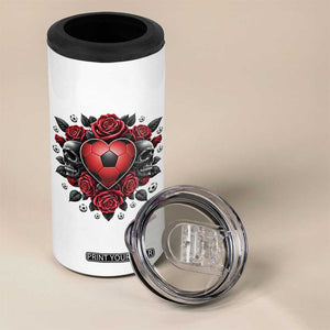 Skeleton Soccer Player 4 in 1 Can Cooler Tumbler Valentine Day Gift TS12 Print Your Wear