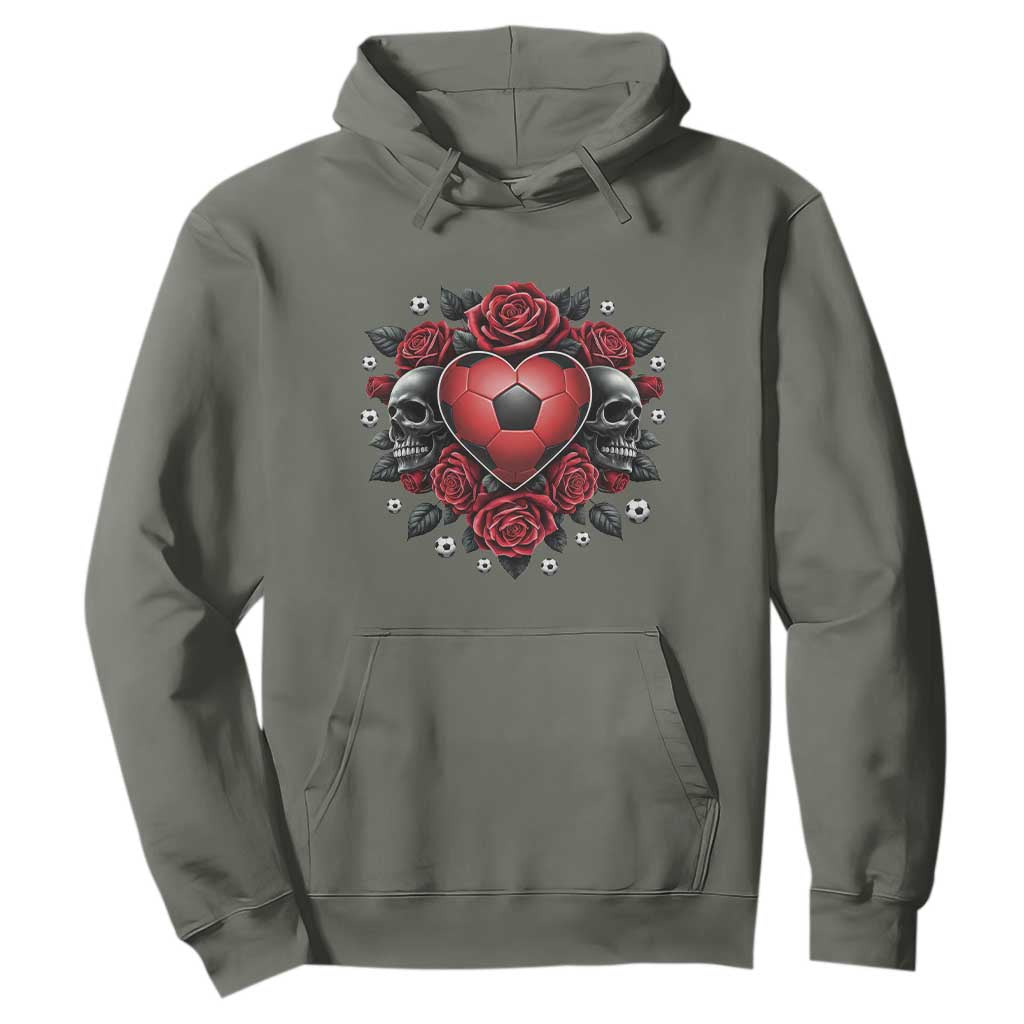 Skeleton Soccer Player Hoodie Valentine Day Gift TS12 Military Green Print Your Wear