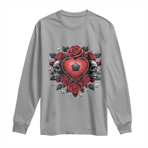 Skeleton Soccer Player Long Sleeve Shirt Valentine Day Gift TS12 Sport Gray Print Your Wear