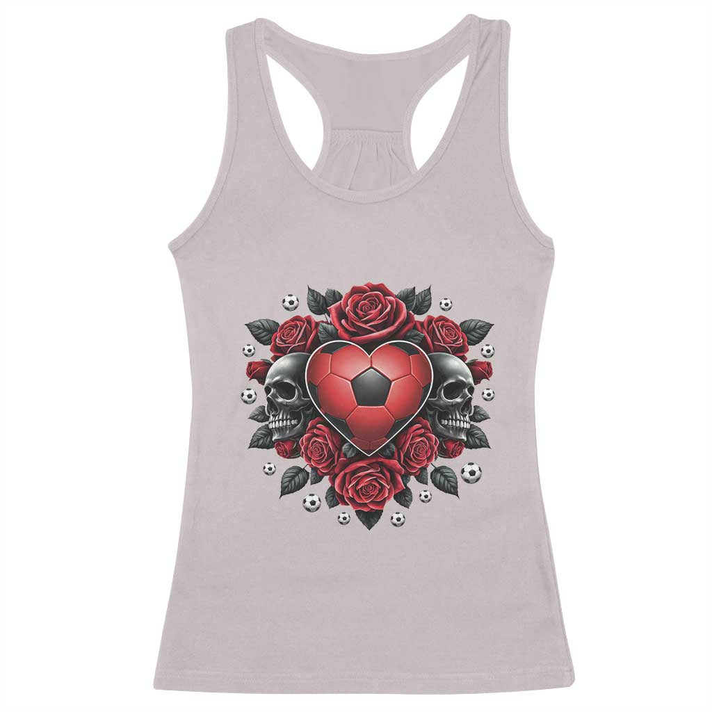 Skeleton Soccer Player Racerback Tank Top Valentine Day Gift TS12 Ice Gray Print Your Wear