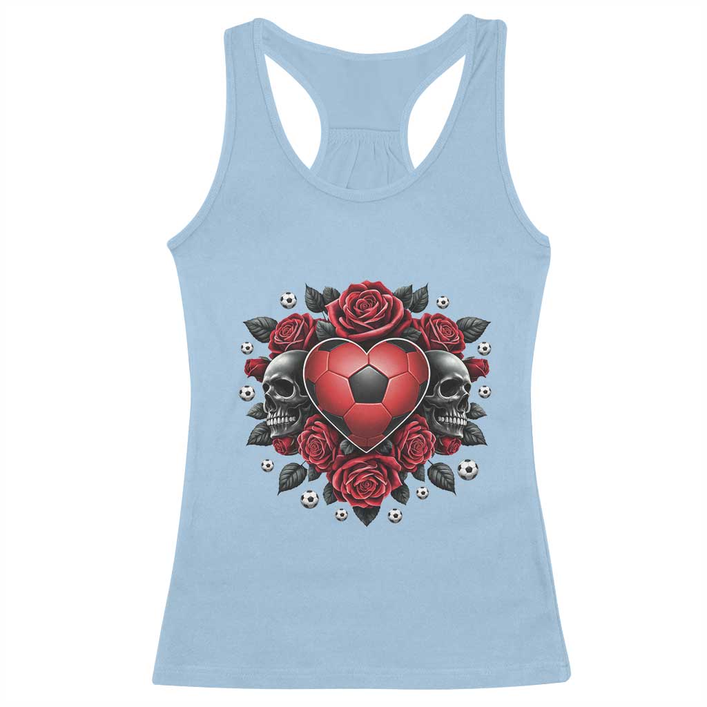 Skeleton Soccer Player Racerback Tank Top Valentine Day Gift TS12 Light Blue Print Your Wear
