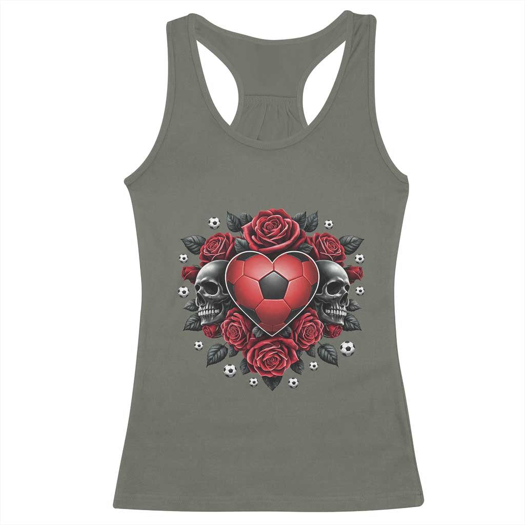 Skeleton Soccer Player Racerback Tank Top Valentine Day Gift TS12 Military Green Print Your Wear