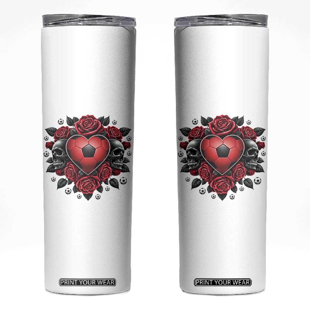 Skeleton Soccer Player Skinny Tumbler Valentine Day Gift TS12 White Print Your Wear
