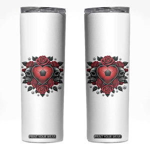 Skeleton Soccer Player Skinny Tumbler Valentine Day Gift TS12 White Print Your Wear