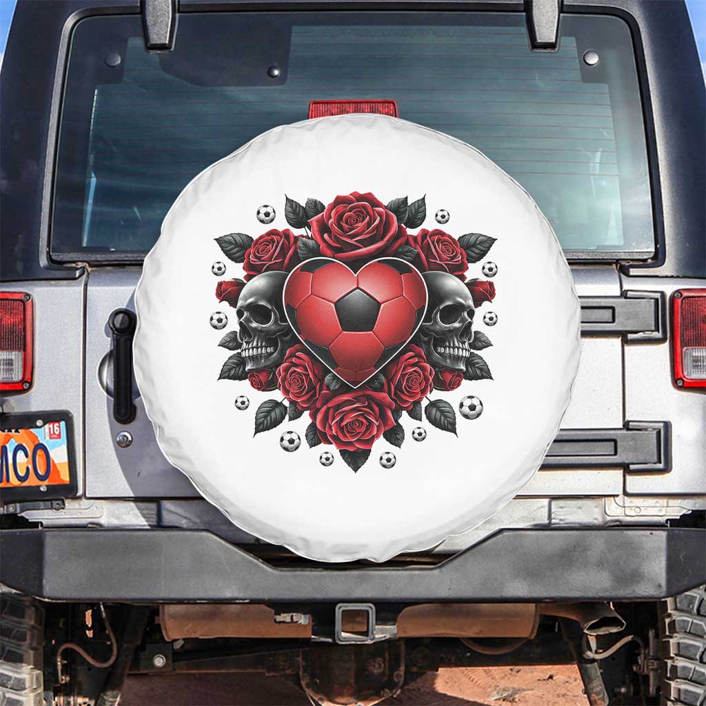 Skeleton Soccer Player Spare Tire Cover Valentine Day Gift TS12 No hole White Print Your Wear
