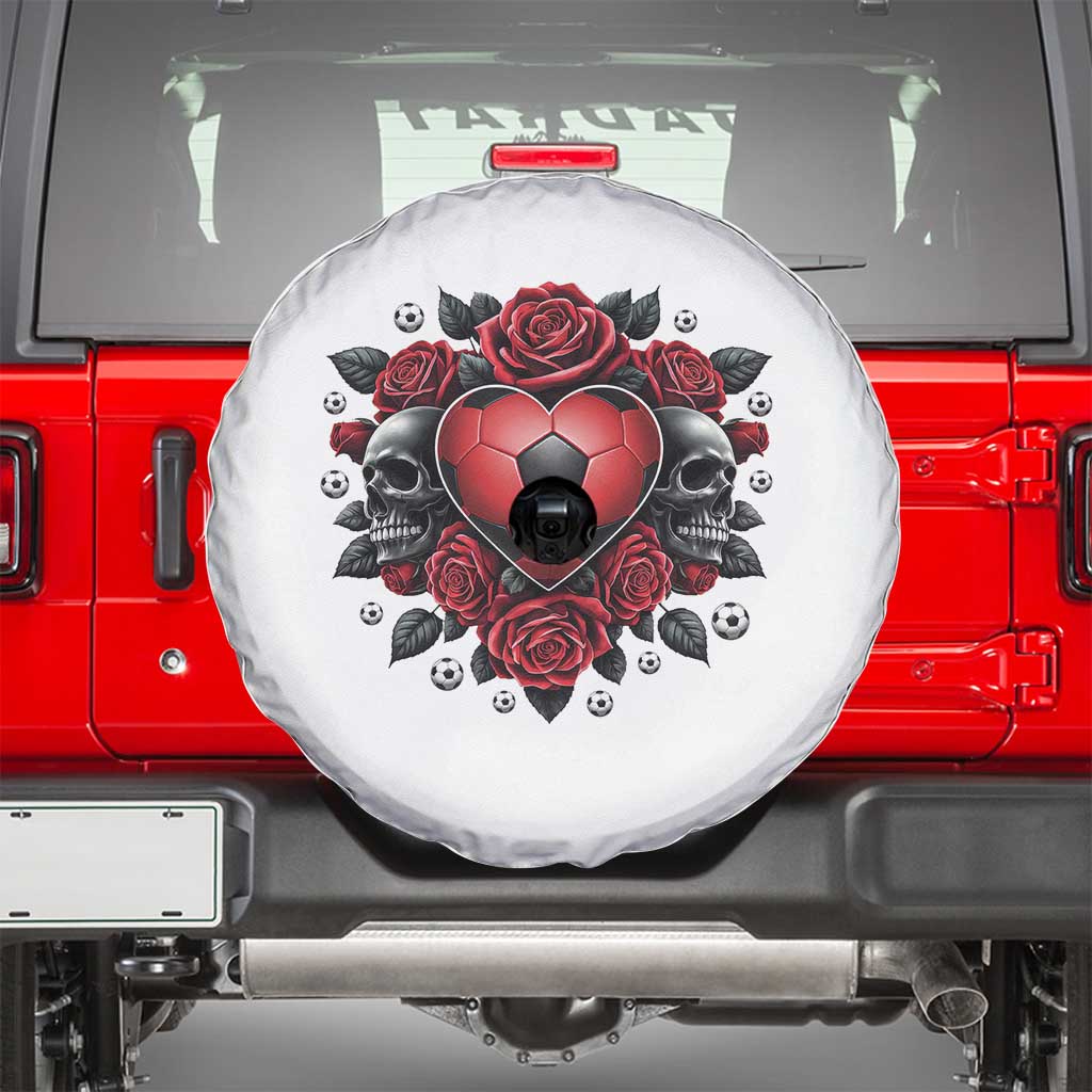 Skeleton Soccer Player Spare Tire Cover Valentine Day Gift TS12 White Print Your Wear