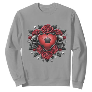 Skeleton Soccer Player Sweatshirt Valentine Day Gift TS12 Sport Gray Print Your Wear