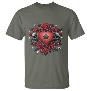 Skeleton Soccer Player T Shirt Valentine Day Gift TS12 Military Green Print Your Wear