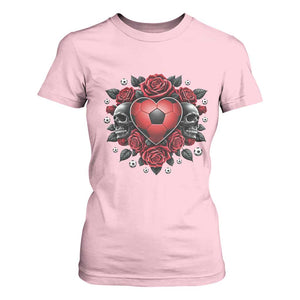 Skeleton Soccer Player T Shirt For Women Valentine Day Gift TS12 Light Pink Print Your Wear