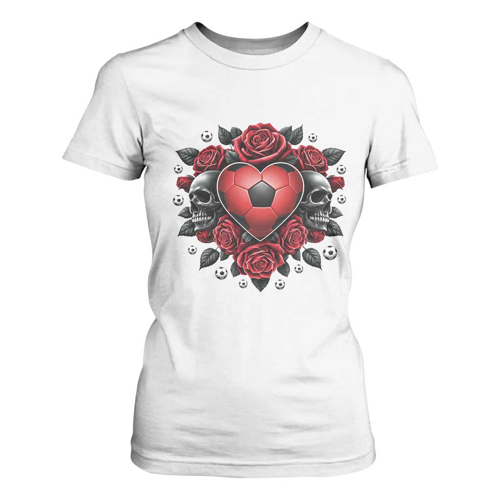 Skeleton Soccer Player T Shirt For Women Valentine Day Gift TS12 White Print Your Wear