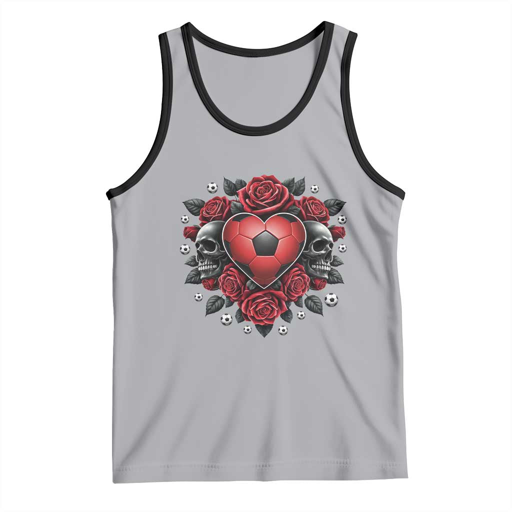 Skeleton Soccer Player Tank Top Valentine Day Gift TS12 Athletic Heather Black Print Your Wear